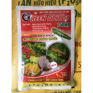 Chế phẩm diệt côn trùng Green Aphids 150WP - Cypermethrin - Imidacloprid - Thiamethoxam (100gr)