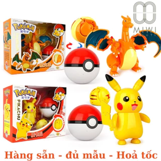 Mô Hình Quả Cầu Pokemon Lắp Ghép Biến Hình, Đồ Chơi Sáng Tạo Cho Bé, Full Box