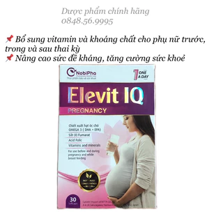 VITAMIN tổng hợp cho bà bầu ELEVIT IQ lọ 30v-Bổ sung vitamin khoáng chất,cải thiện thiếu máu do thiếu sắt