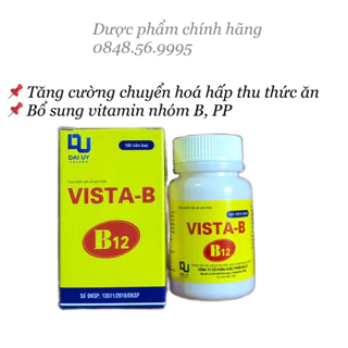 VISTA-B12 hộp 100 viên - Bổ sung vitamin nhóm B, tăng cường chuyển hoá hấp thu thức ăn, hỗ trợ phục hồi sức khoẻ