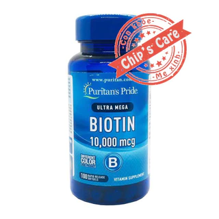 Biotin Viên uống mọc tóc, giảm rụng tóc Puritan's Pride Ultra Mega Biotin 10000 mcg Mỹ