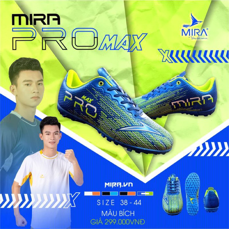 (CHÍNH  HÃNG )Giày đá bóng nam giày đá bóng sân cỏ nhân tạo giày bóng đá  Mira pro Max dành cho mọi lứa tuổi