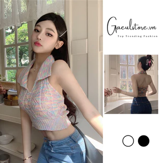 Gaeul store- yếm len dệt kim màu loang sexy