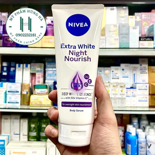 Serum dưỡng thể Nivea, tinh chất dưỡng thể ban đêm, bổ sung q10, vitamin E và C Nivea 200ml