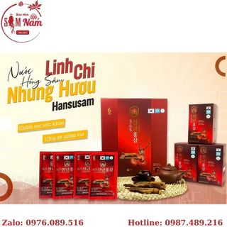 Nước hồng sâm linh chi nhung hươu Hàn Quốc Hansusam 60 gói x 70ml giảm đi tiểu đêm ở người lớn tuổi