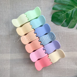 Kẹp Càng Cua Màu Pastel 3 Răng , 5 Răng Nhựa Dẻo Không Gãy 12 Cái