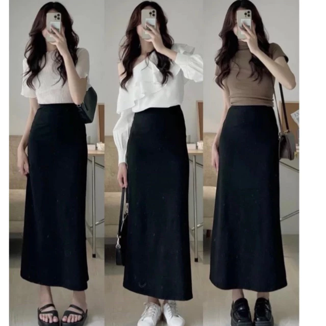 Chân Váy Dáng Dài Nữ Phom Chuẩn Tôn Dáng Lưng Cao Dễ Mix Đồ  Phong Cách Hàn Quốc Mặc Đi Học Đi Làm