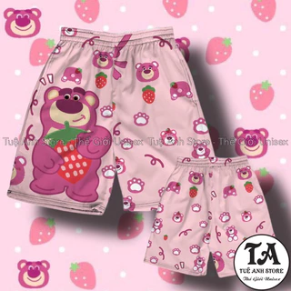 [10 MẪU HOT] QUẦN ĐÙI GẤU DÂU LOTSO CUTE - Quần Short lững Cartoon Unisex - Quần đùi nam nữ Freesize 38-68kg TUEANHSTORE