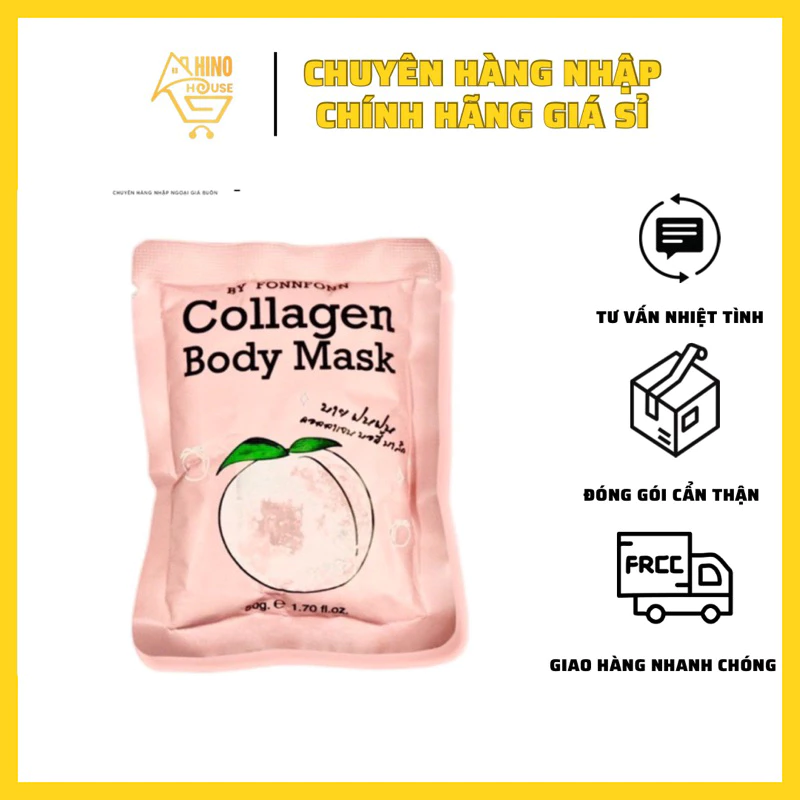 Ủ Đào Nâng Tone Trái Đào Collagen (1 GÓI) Body Mask Siêu Trắng Và Thơm