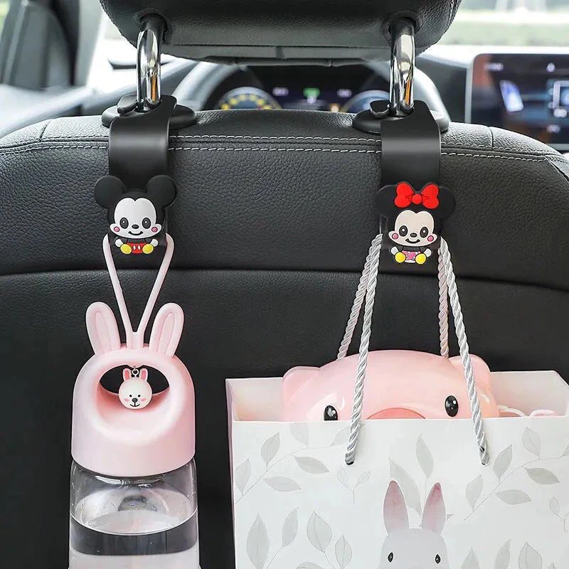 Móc treo đồ sau ghế xe ô tô chữ S cao cấp gắn hoạt hình siêu đáng yêu 🥳