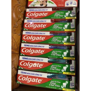 Combo 10 kem đánh răng tặng 10 bàn chải colgate 225g ngừa sâu răng