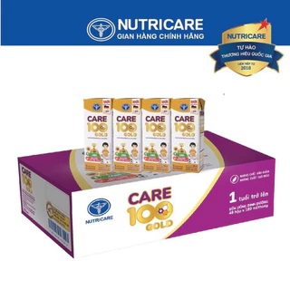 Thùng sữa bột pha sẵn nước Nutricare Care 100 Gold cho trẻ biếng ăn, thấp còi loại 110ml