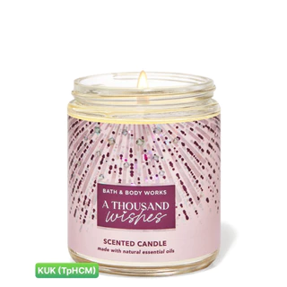 Nến thơm 1 tim cao cấp Bath Body Works A Thousand Wishes 198g