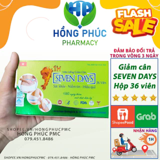 Viên uống giảm cân Seven days hỗ trợ giảm mỡ đùi mỡ bụng nhanh cấp tốc an toàn cơ địa khó giảm a