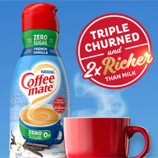 KEM SỮA KHÔNG ĐƯỜNG - ÍT CALO Nestle Coffee Mate French Vanilla Liquid Coffee Creamer, Zero Sugar, Reduced Calorie