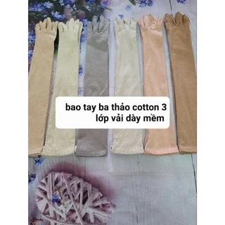 Bao tay chống nắng nữ chất cotton 7 tấc 3 lớp vải loại tốt  dày mềm mịn thấm hút mồ hôi co giãn tốt