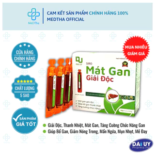 Siro Mát Gan Giải Độc - Giải Độc Gan, Bổ Gan, Thanh Nhiệt, Giảm Nóng Trong, Mẩn Ngứa, Mề Đay (Hộp 20 Ống) [Chính Hãng]