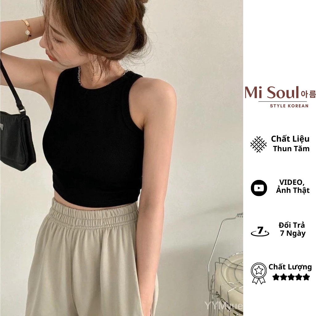 Áo Croptop Ba Lỗ Nữ Basic MISOUL, Áo Ba Lỗ Croptop Phong Cách Năng Động 114