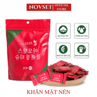 Khăn giấy nén rửa mặt dạng viên kẹo nhỏ gọn,NOVSET tiện ích