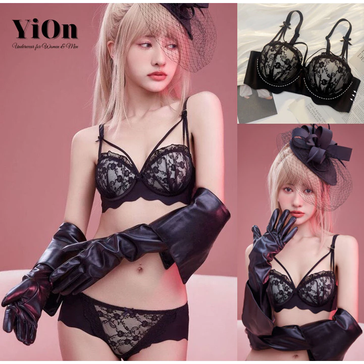 Bộ đồ lót ren cao cấp phối dây phong cách dễ thương quyến rũ B01 YiOn Underwear