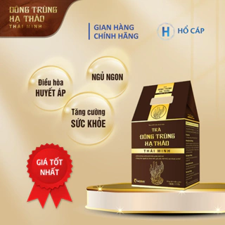 Trà Đông trùng hạ thảo Thái Minh - Hộp 20 gói trà túi lọc - Món quà sức khỏe thượng hạng