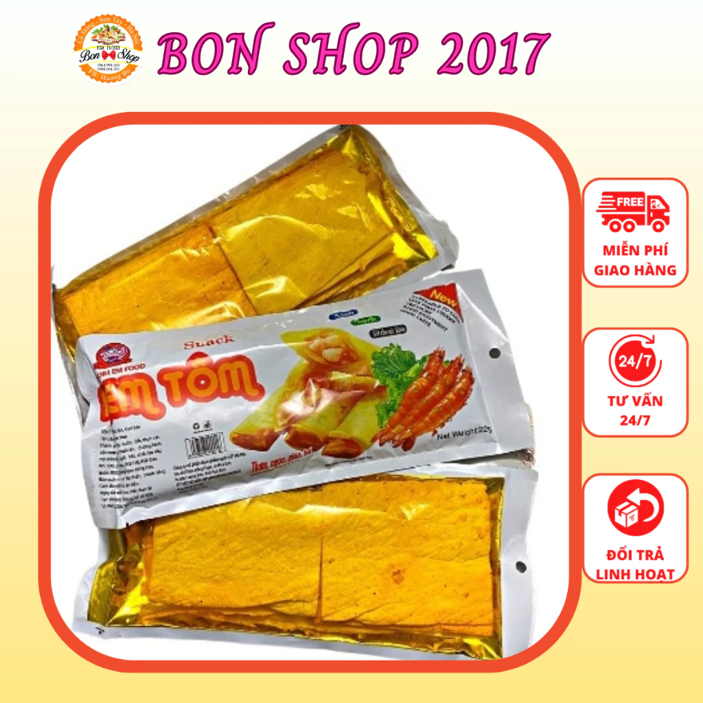 BỊCH 30 GÓI SNACK NEM TÔM ĂN VẶT CỔNG TRƯỜNG