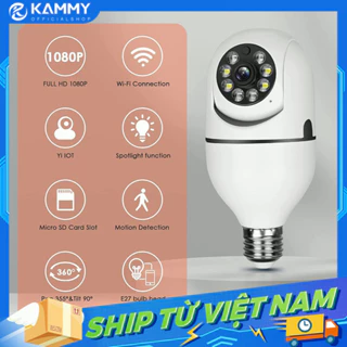 Camera giám sát nhà thông minh 5G WIFI LED Full màu IR Tầm nhìn ban đêm E27 Camera IP Half Dome 360 độ