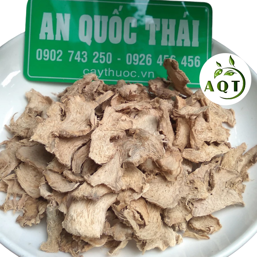 Gừng Gió Khô Thái Lát 1Kg, Gừng Rừng Khô Sạch Đóng Gói Tốt Cho Gan, Tiêu Hóa | Thảo Dược An Quốc Thái