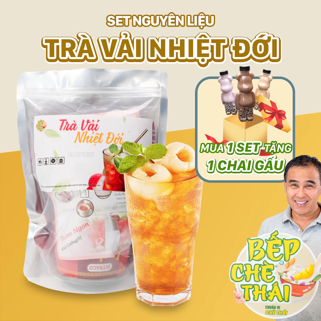 Set Trà Vải Nhiệt Đới - Thành Phẩm Cao Cấp 20 Ly - Bếp Chè Thái