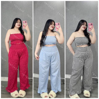 SET ÁO ỐNG CROPTOP NHÚN KÈM QUẦN DÀI [TNT SHOP BIGSIZE 60KG 90KG]