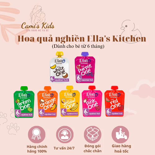 HOA QUẢ NGHIỀN HỮU CƠ ELLA'S KITCHEN UK CHO BÉ 6m +