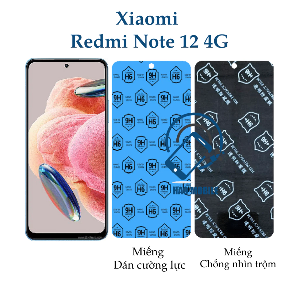 Dán cường lực dẻo nano Xiaomi Redmi Note 12 4G ( trong suốt và chống nhìn trộm )