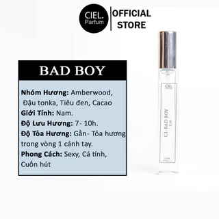 Nước hoa nam CL BAD BOY Edt chính hãng cao cấp CIEL Parfum 12ml phong cách sexy, cá tính, cuốn hút