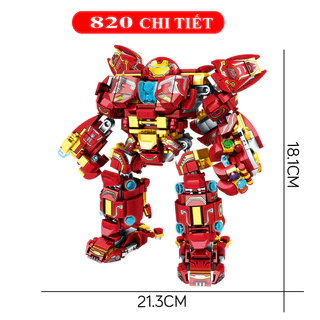 Đồ chơi lắp ráp robot Iron man có cánh với 840 chi tiết nhựa ABS cao cấp