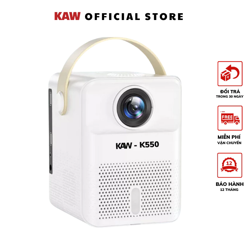 Máy Chiếu Mini Kaw K550 Android 9.0, Full HD 1080, Kết Nối Điện Thoại, đổi mới 30 ngày bảo hành 12T