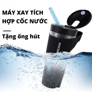 Máy xay hoa quả, máy ép tích hợp cốc uống nước có ống hút dung tích 460ML đa năng tiện dụng