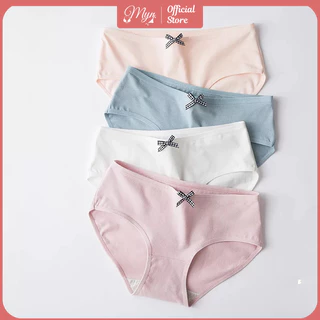 QUẦN LÓT TRƠN COTTON ĐÍNH NƠ mã 978 MYN_UNDERWEAR