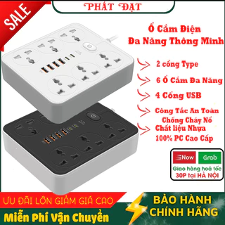 Ổ cắm điện đa năng Z67 có cổng USB TypeC thông minh công tắc an toàn chống cháy nổ dây dài 2m tốt hơn ổ điện xiaomi