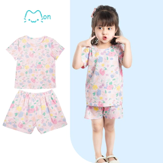 Đồ bộ bé gái hoa nền hồng , đồ bộ trẻ em chất cotton xinh xắn từ 2,3,4,5,6T MonBabies BCTG23S010