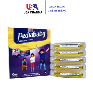 Pediababy calcium nano bổ sung canxi, phát triển chiều cao - Hộp 20 ống ( Hộp tím vàng )