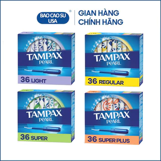 Băng vệ sinh dạng ống Tampon Tampax Pearl Light/ Regular/ Super/ Super Plus hộp 36 ống