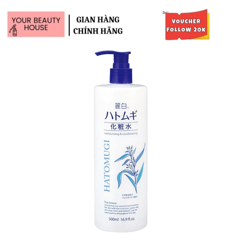 Nước Hoa Hồng Cân Bằng, Dưỡng Ẩm Hatomugi Moisturizing & Conditioning The Lotion 500ml