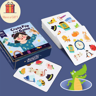 Đồ chơi thám tử tìm điểm giống nhau Crazy Flip Card Game mới nhất 2023 (tặng sticker)