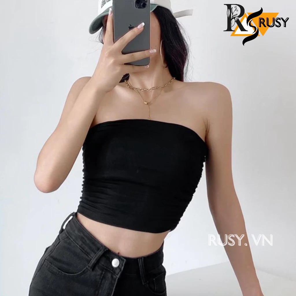 Áo ống croptop nữ kiểu ôm sexy chất thun cotton, quây ngang màu trơn mặc trong vest sơmi, quay thun ngực đơn giản