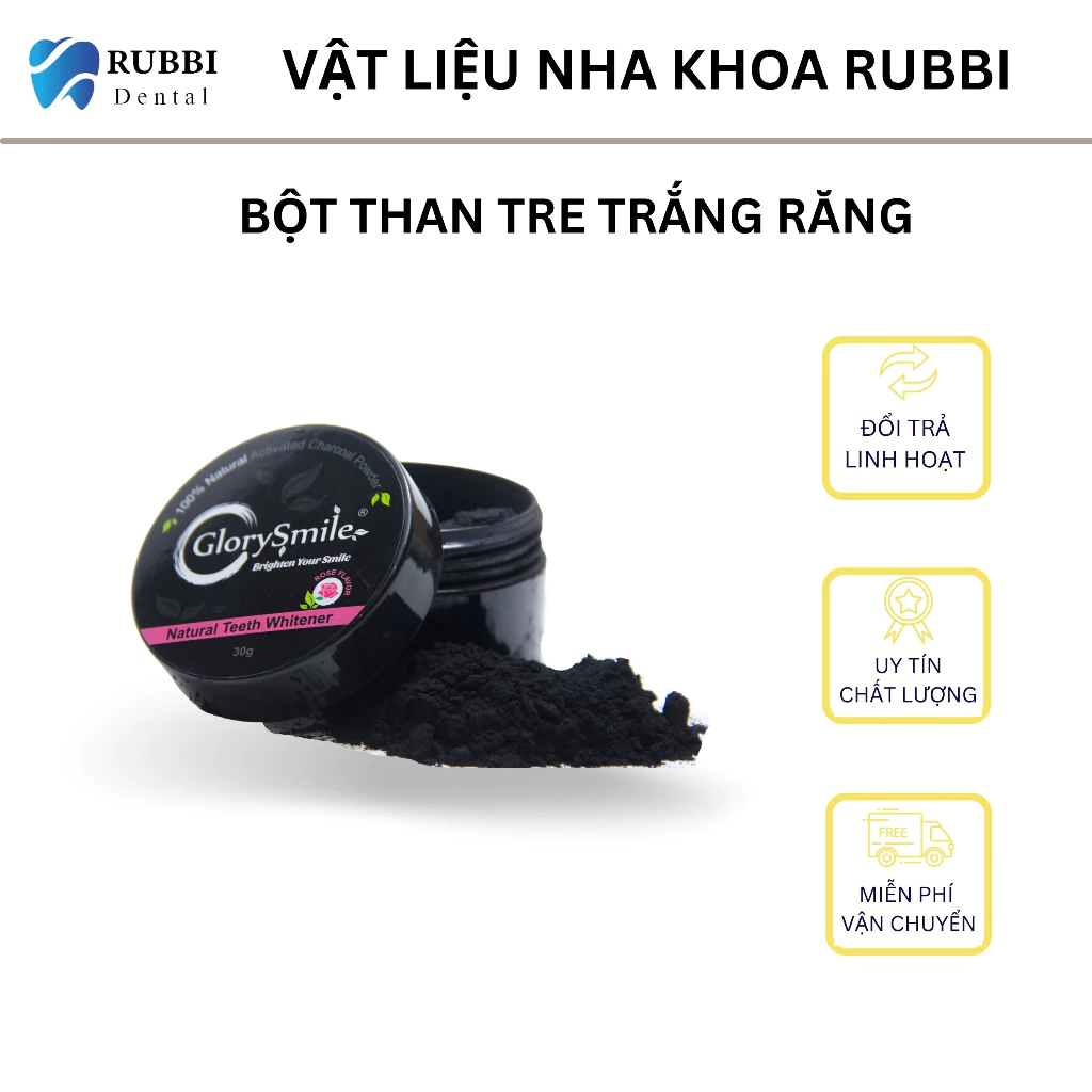 Bột than tre hoạt tính trắng sáng răng thơm miệng chính hãng GLORY SMILE - Vệ sinh chăm sóc răng miệng tại nhà