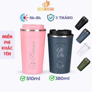 Ly giữ nhiệt COFFEEHOLIC01 TopGift dung tích 380ml - 510ml | Có khắc tên theo yêu cầu