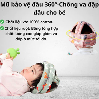 MŨ BẢO VỆ ĐẦU CHO BÉ, MŨ BẢO HIỂM CHO BÉ TẬP ĐI BẢO VỆ BÉ CHỐNG VA ĐẬP MẠNH