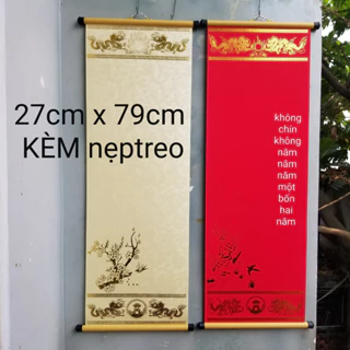 Giấy ganh VÀNG, ĐỎ  in nhủ kèm nẹp tùy chọn kích thước 27cm x 79cm. Giấy ganh cao cấp.Giấy viết thư pháp trang trí tết