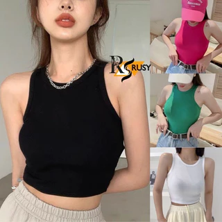 Áo Croptop Ba Lỗ Nữ Ngược Trơn Ôm Body Chất Tốt, Áo CRT Kiểu nữ ôm thun gân mềm mát co giản cao cấp