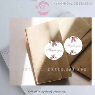 [Có Hoả Tốc] Combo 78-100 Tem sticker nhãn dán thank you tròn đẹp loại to 3,5 cm trang trí hộp quà,dán giấy gói hàng.